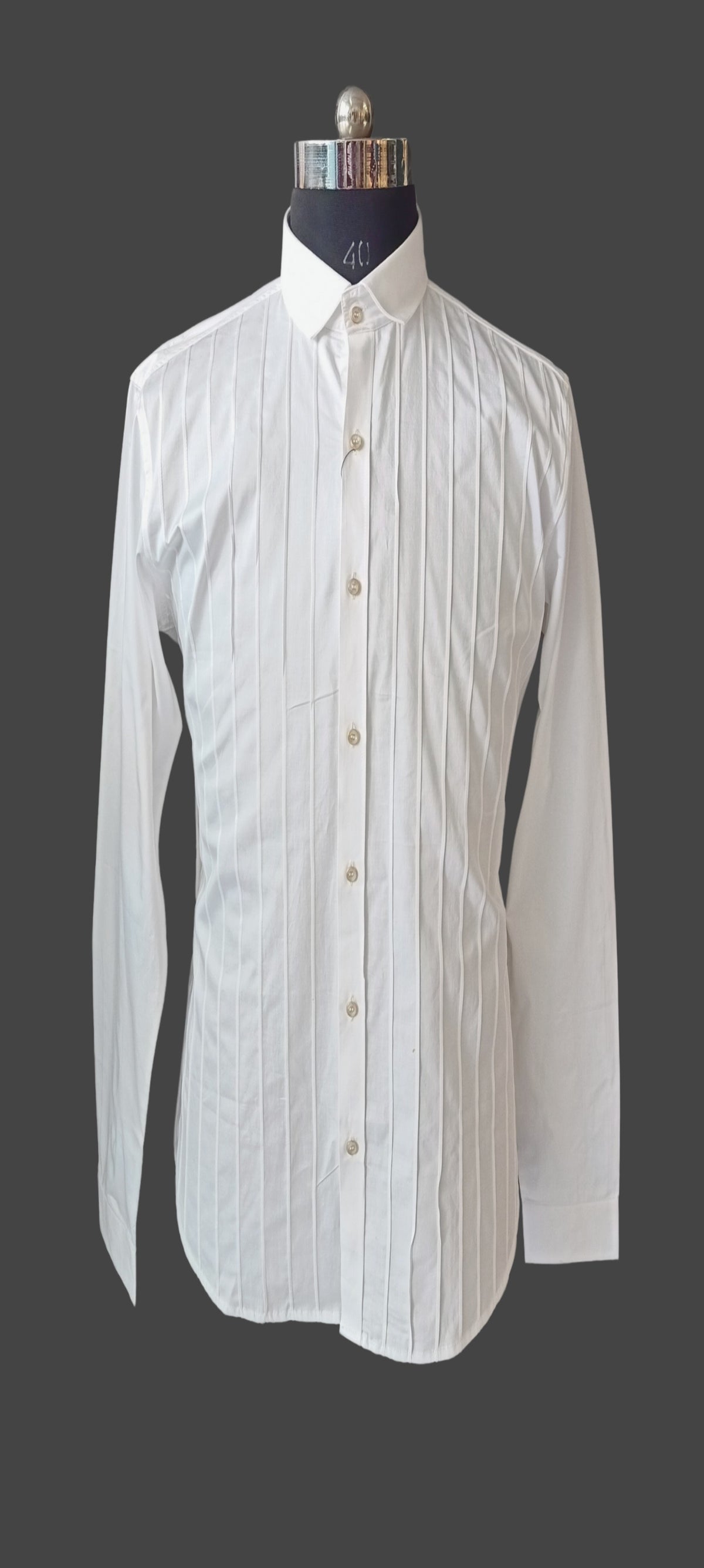 White Pleated Shirt