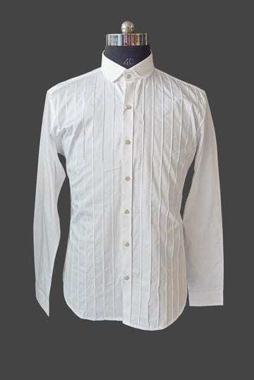 White Pleated Shirt