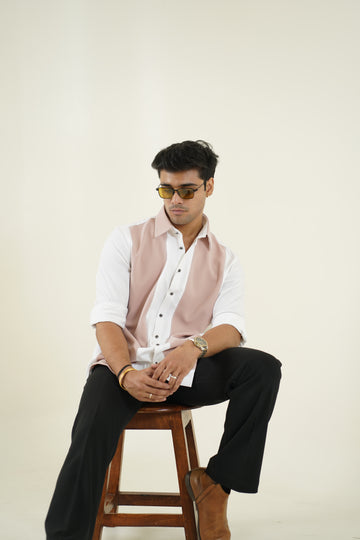 Blush Panel Contrast Shirt
