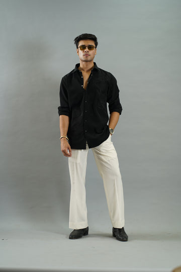 Noir Embroidered Cotton Shirt