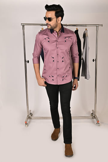 Plum Appliqué Shirt