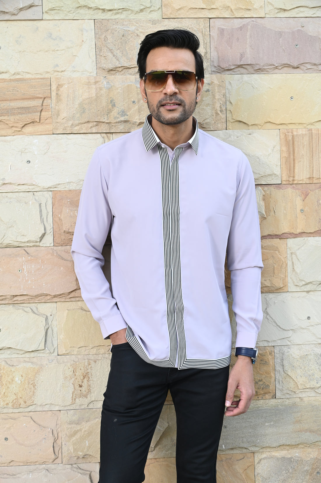 Lilac Striped Shirt
