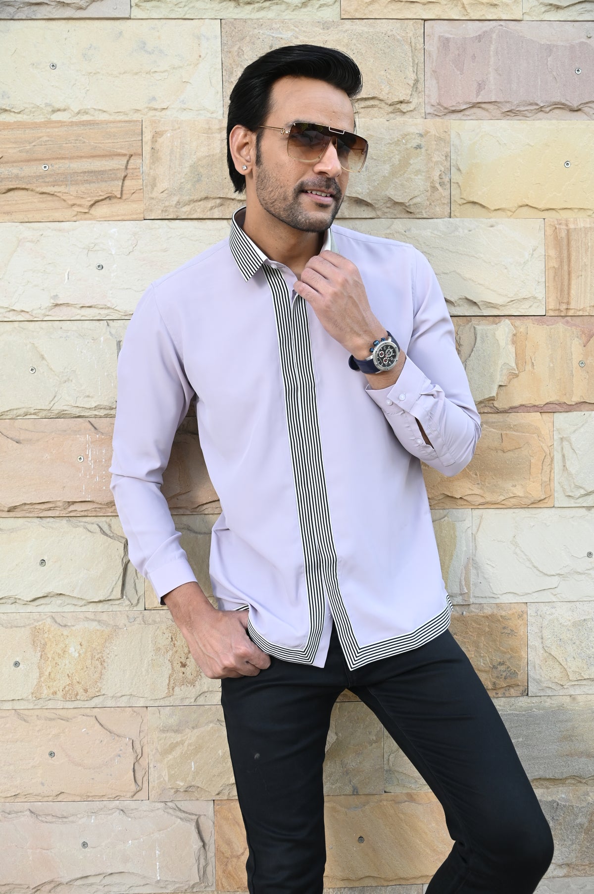 Lilac Striped Shirt