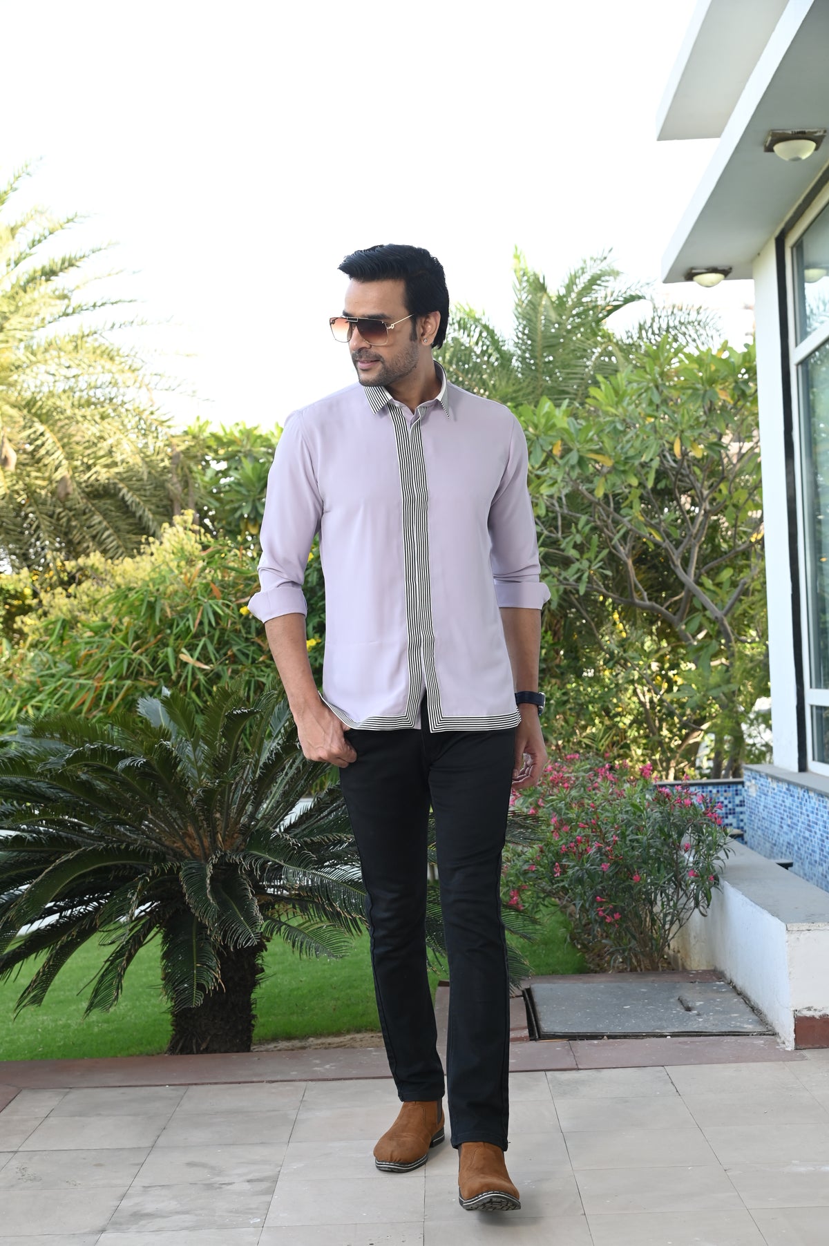 Lilac Striped Shirt