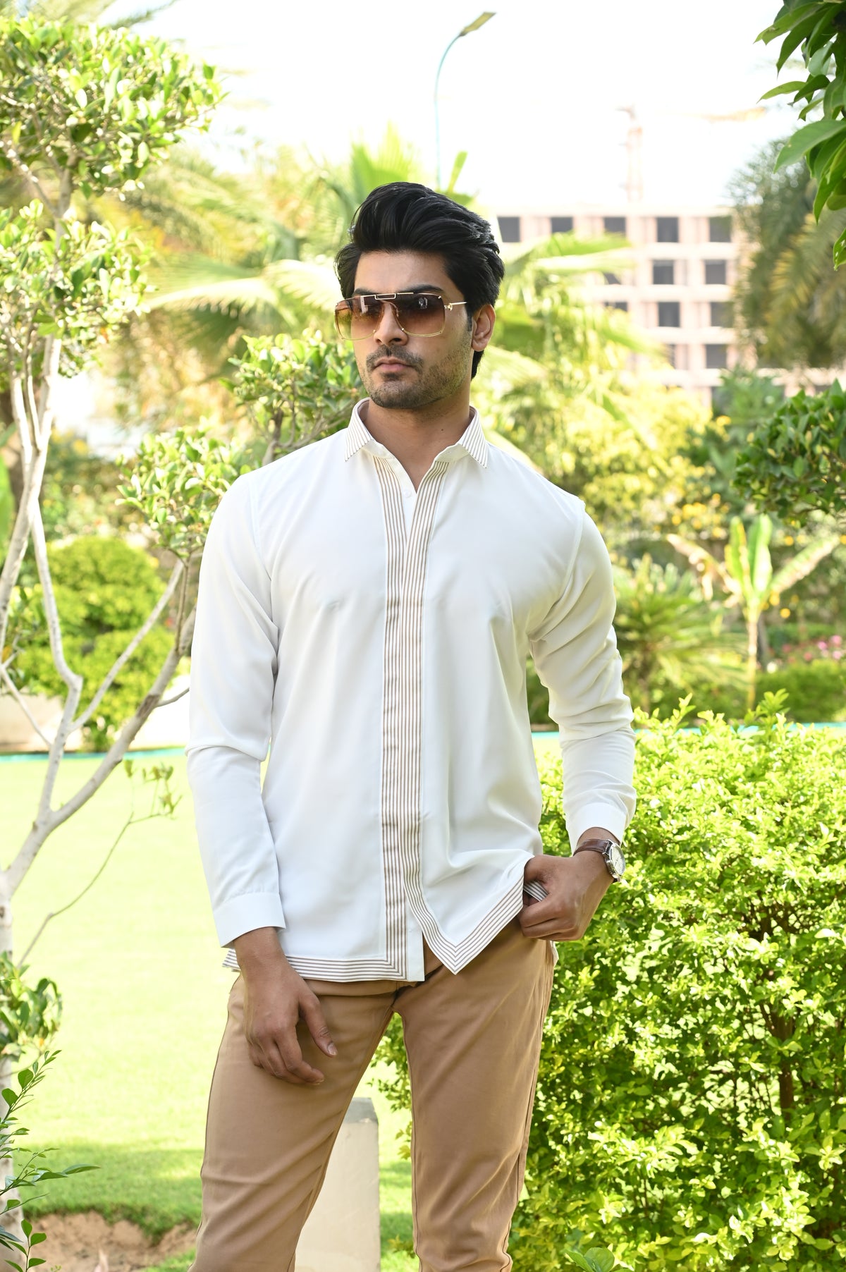 White Striped Shirt