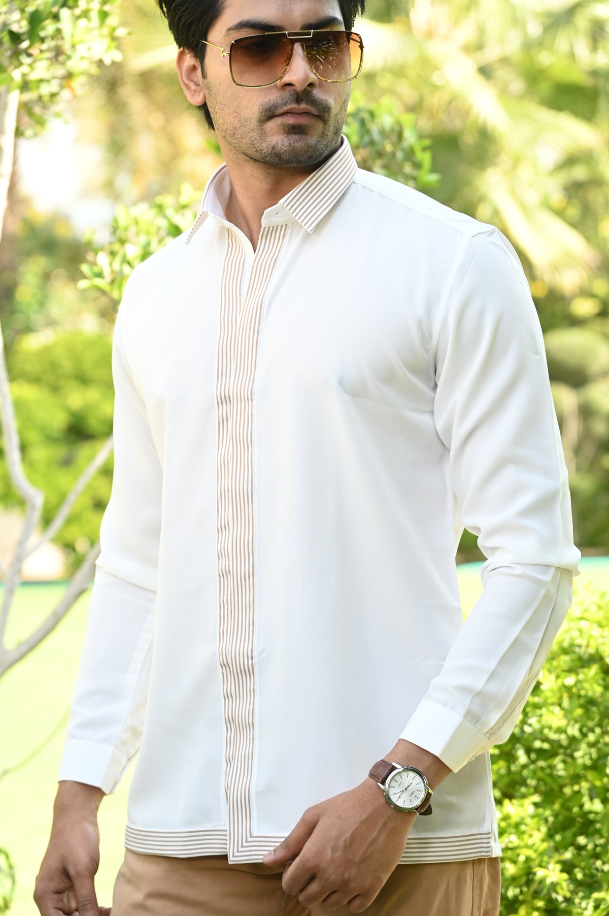 White Striped Shirt