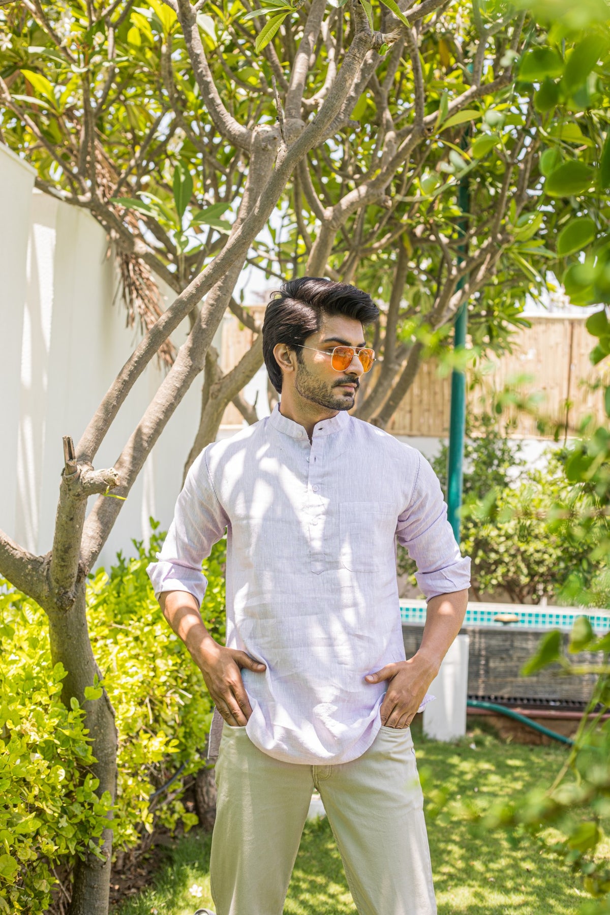 Lavender  Short Kurta