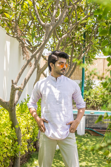 Lavender  Short Kurta