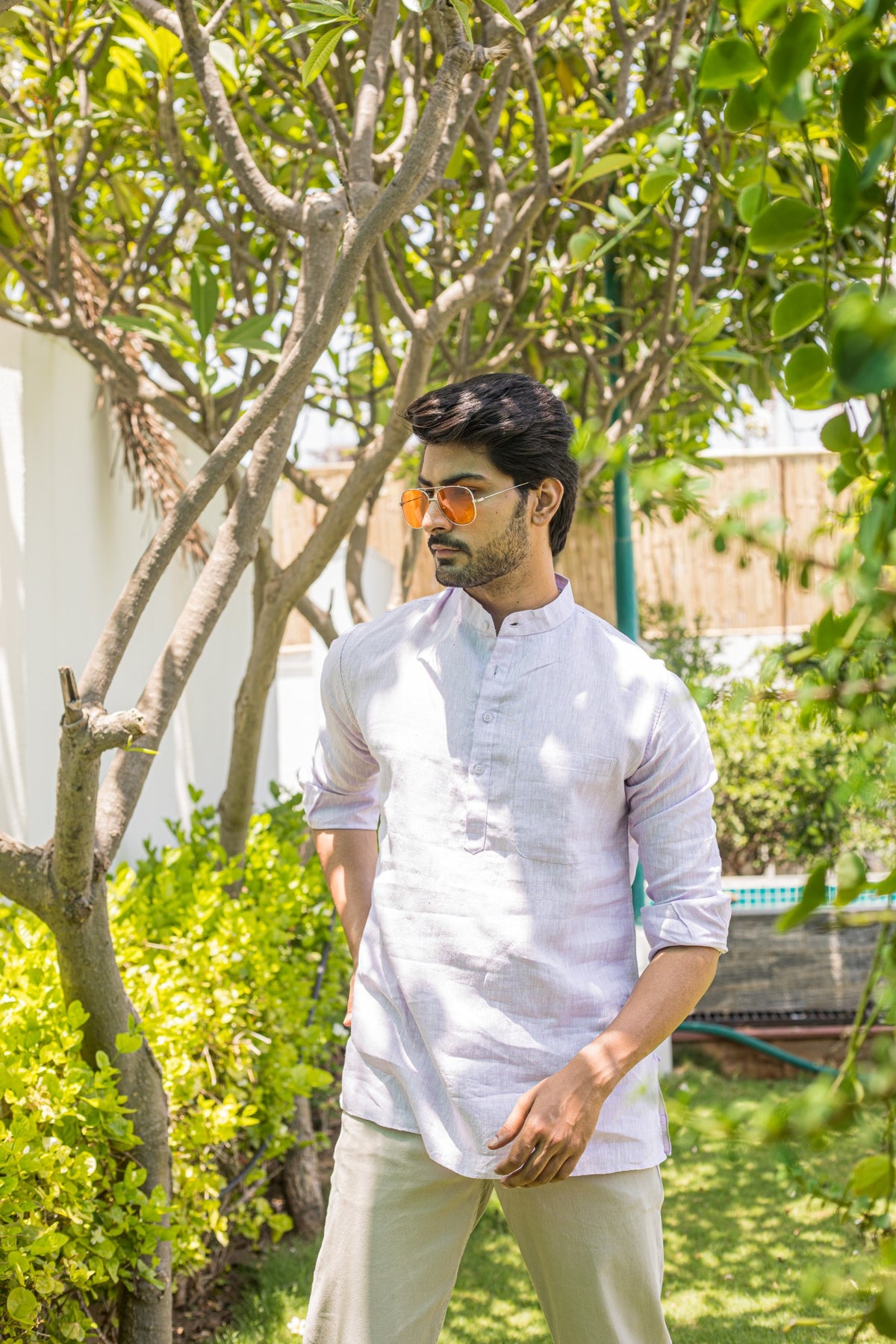 Lavender  Short Kurta