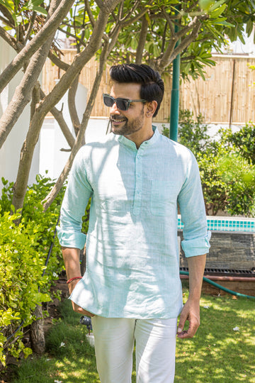 Aqua Blue Short Kurta