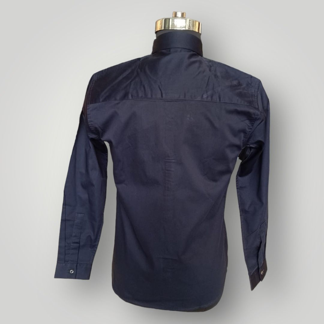 Blue Printed zipper shirt