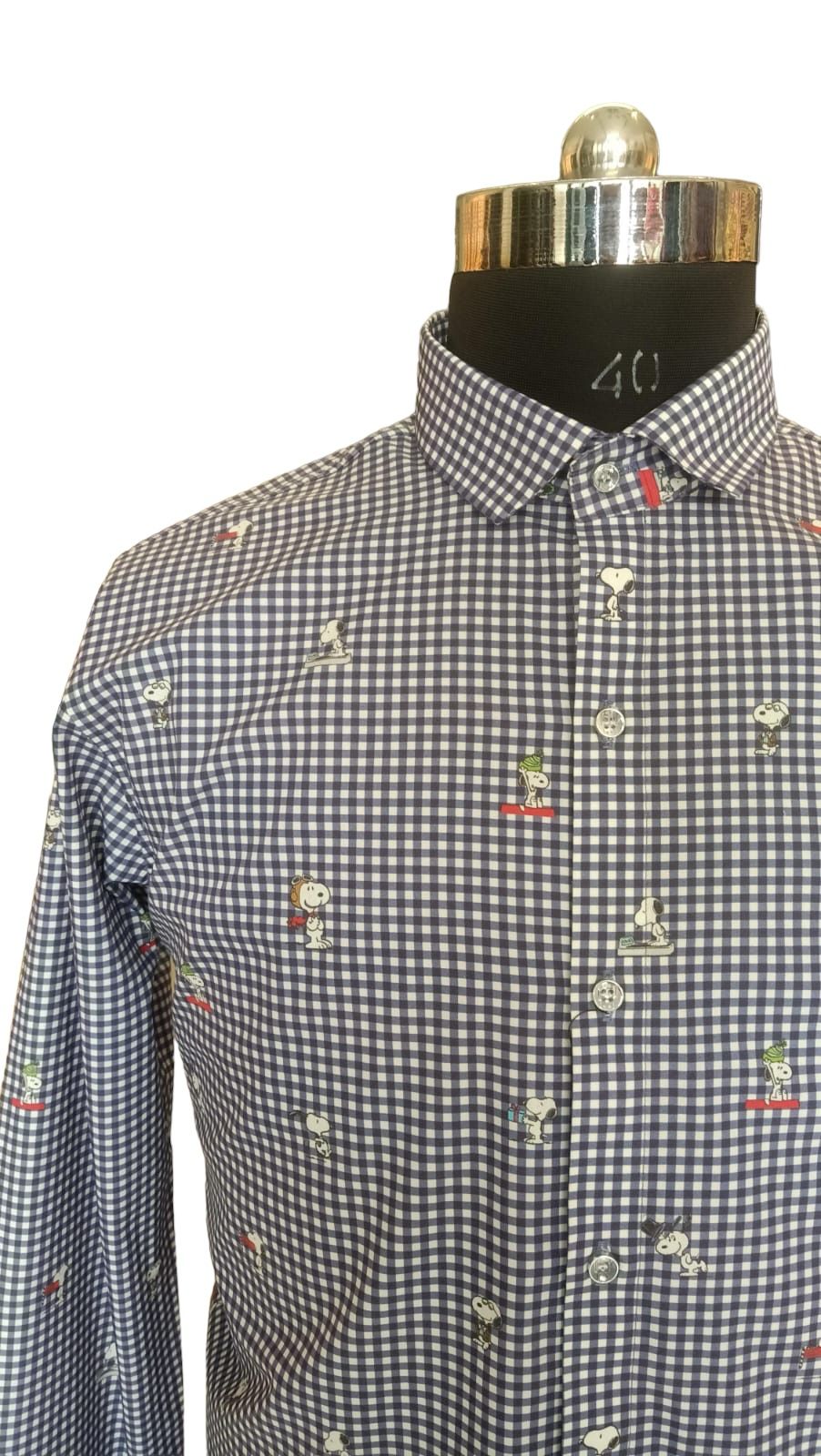 Checks Shirt with dog print