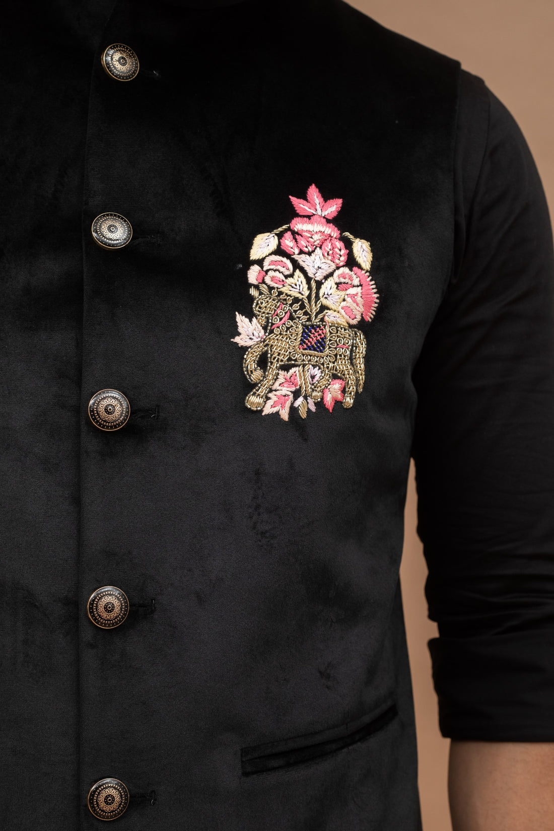 Black Velvet Nehru Jacket