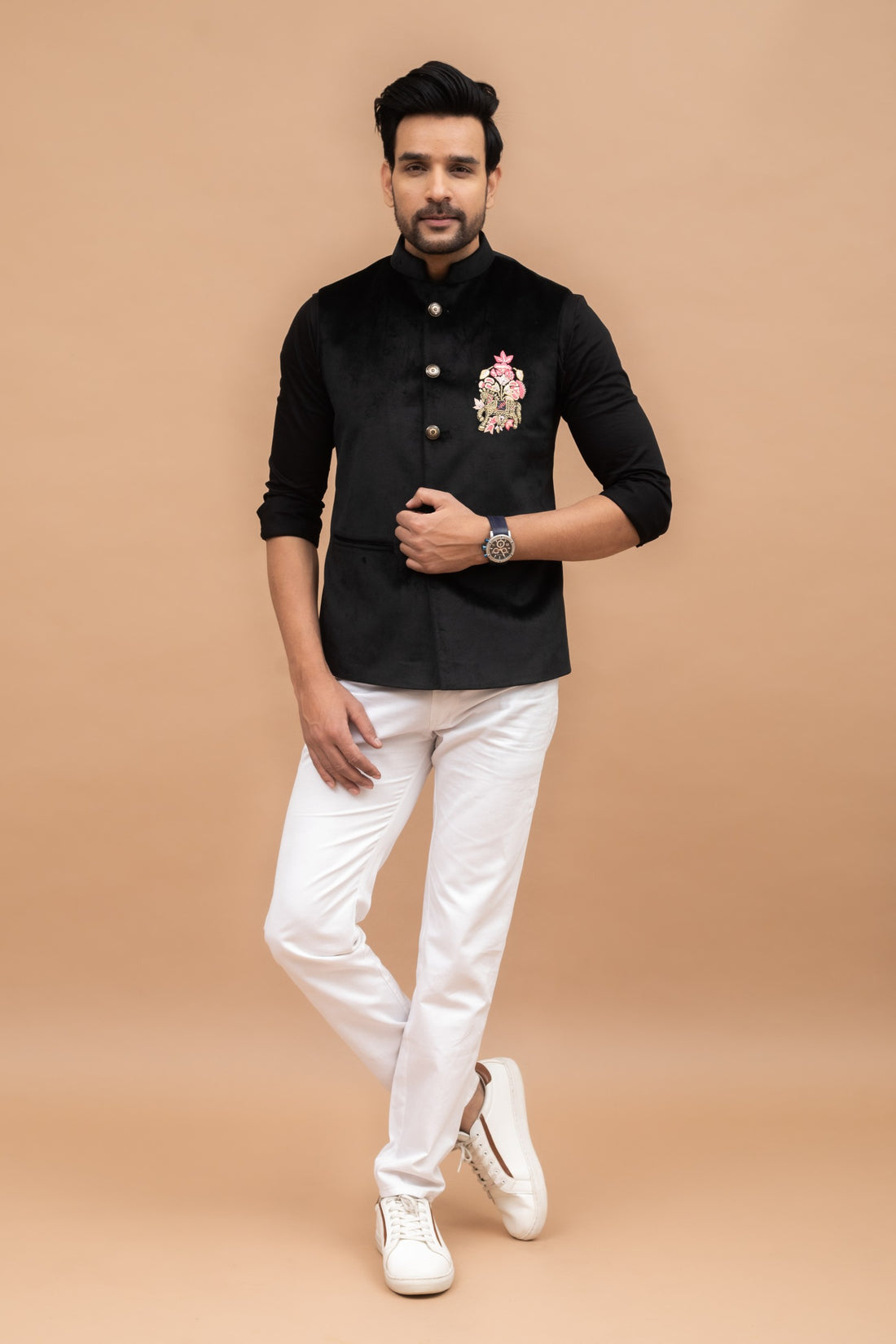 Black Velvet Nehru Jacket