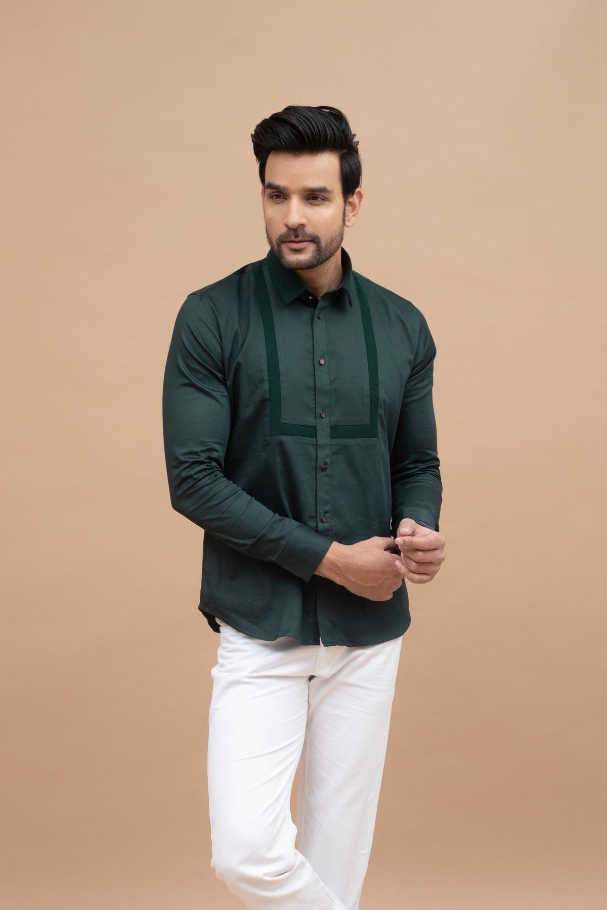 Emerald Green Satin Yoke