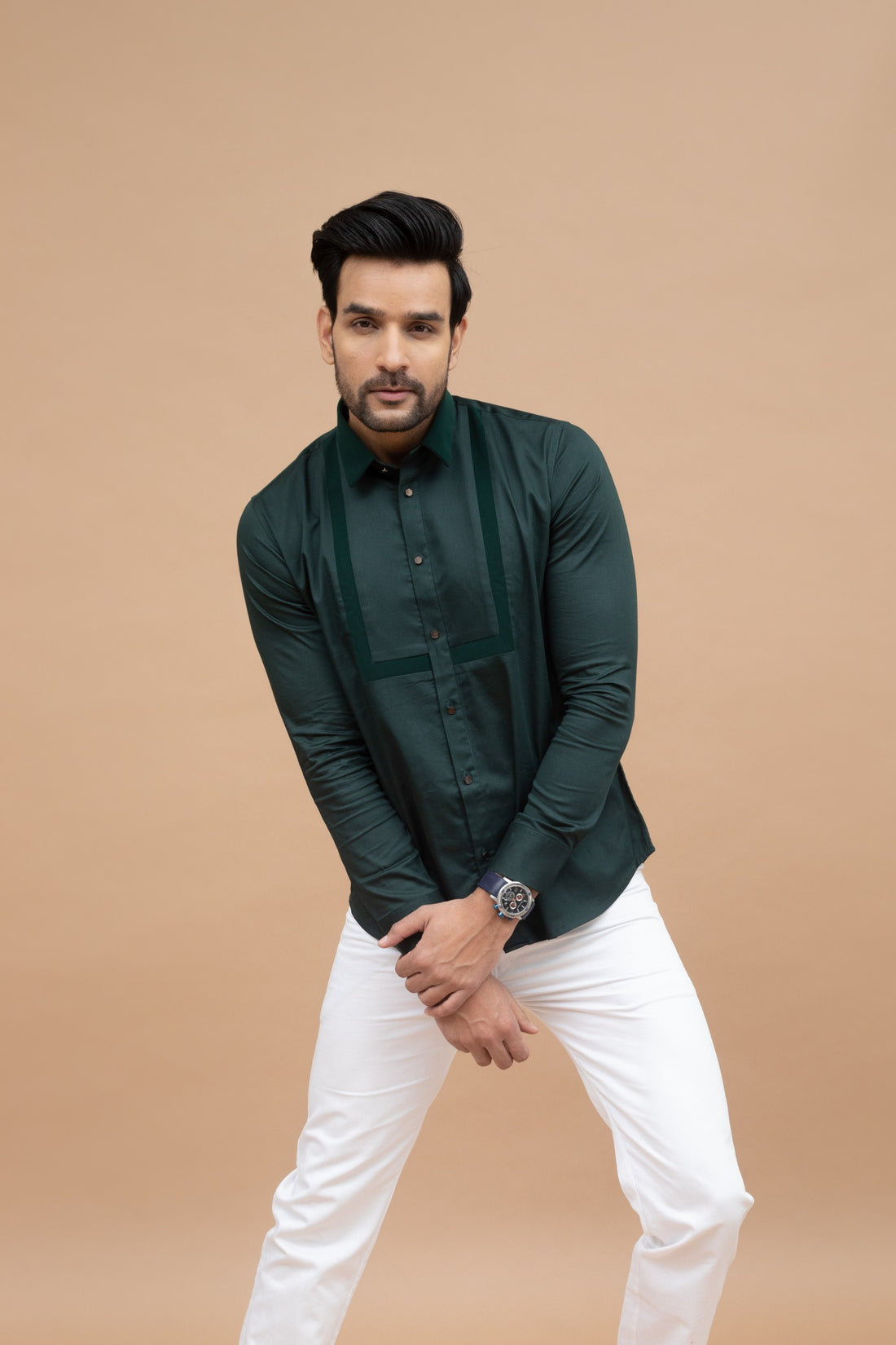 Emerald Green Satin Yoke