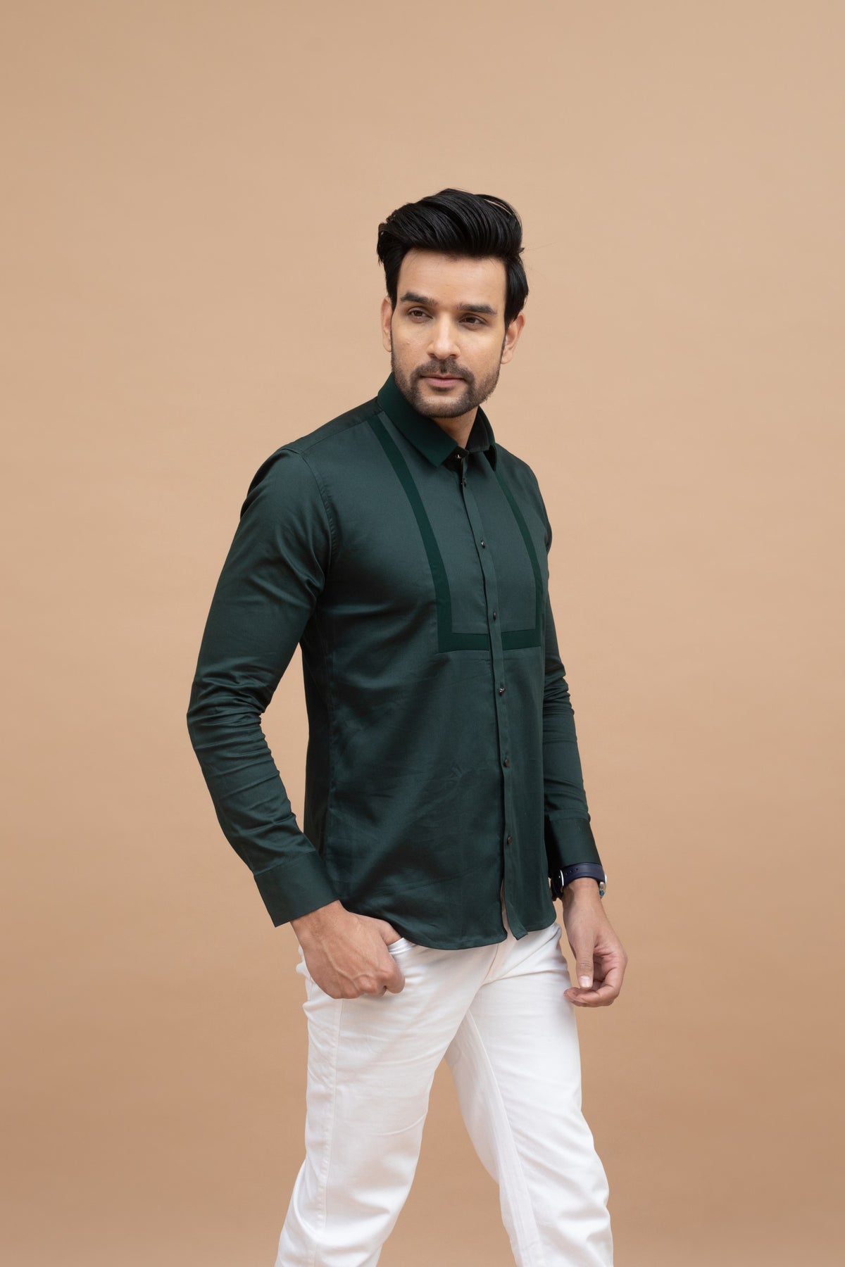 Emerald Green Satin Yoke