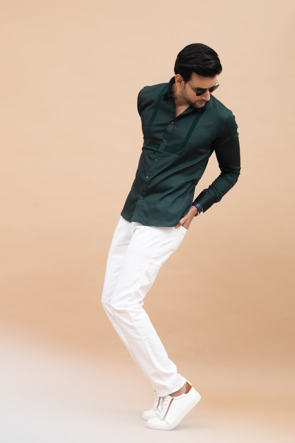 Emerald Green Satin Yoke