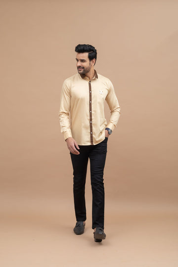 Khaki Shirt With Motif