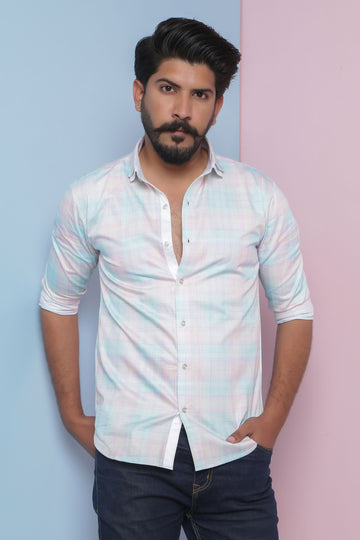Green & Pink Checkerboard Shirt