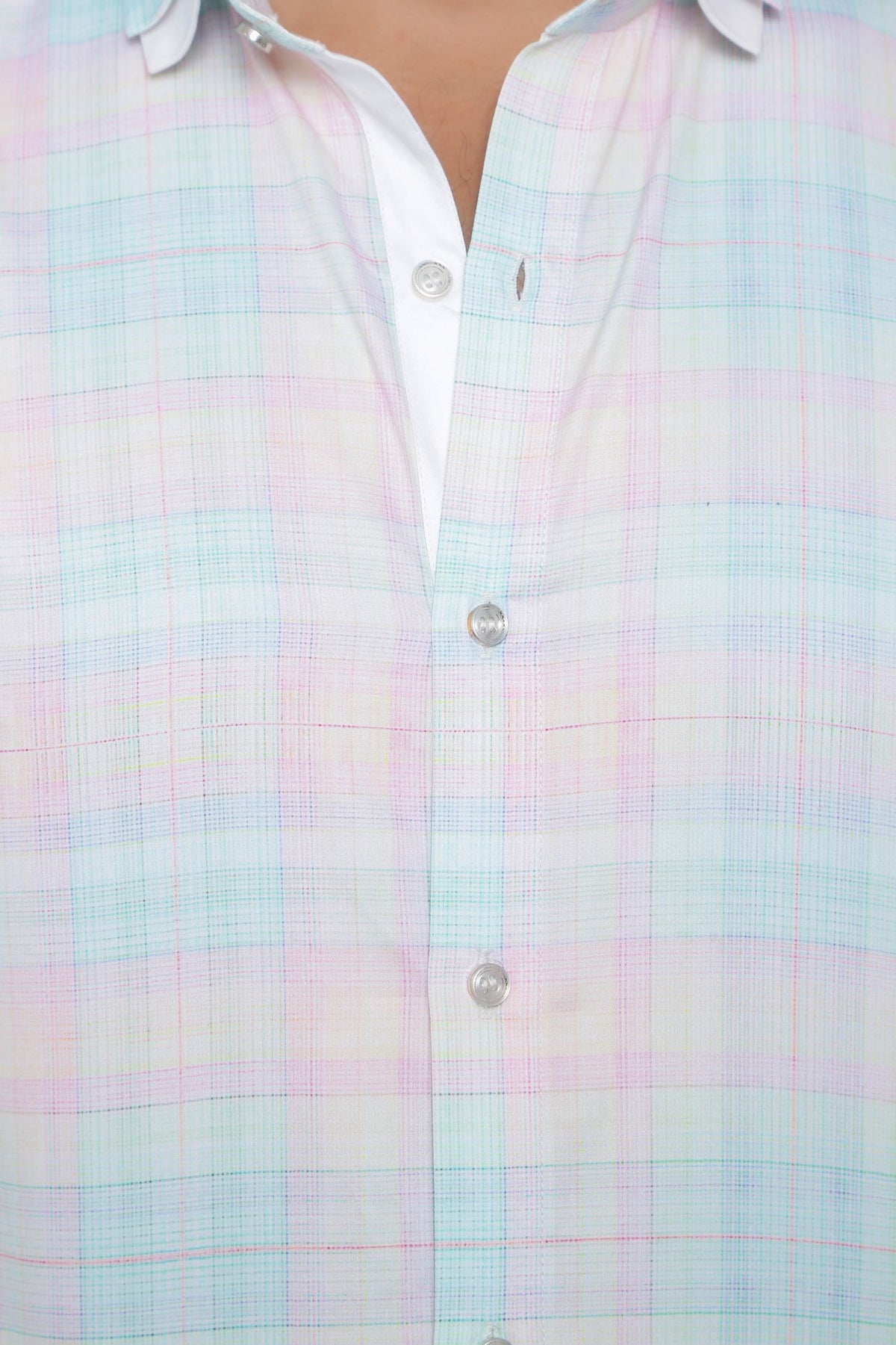 Green & Pink Checkerboard Shirt