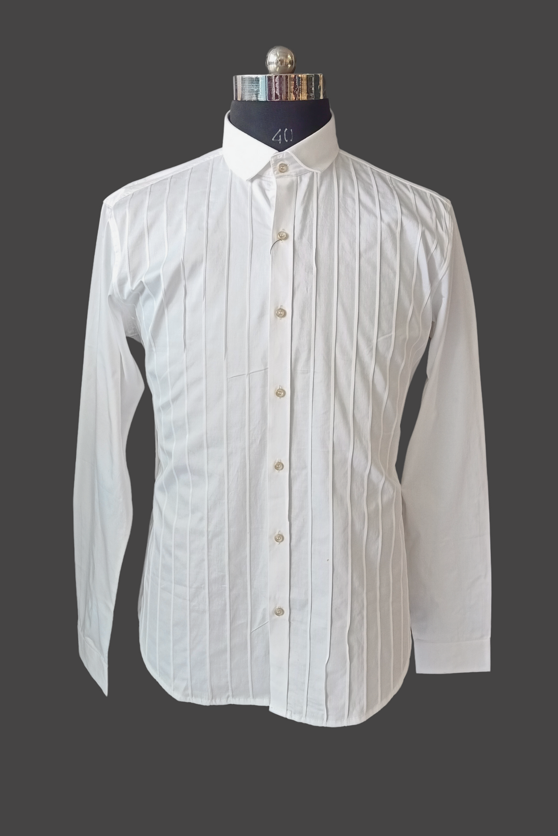 White Pleated Shirt