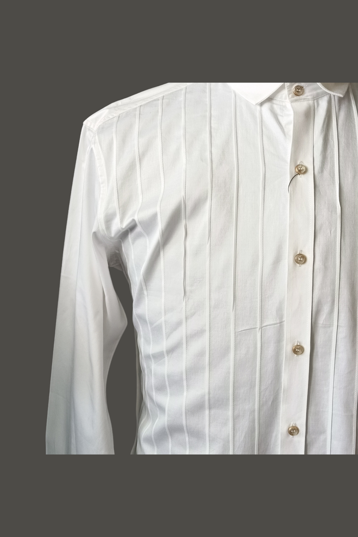 White Pleated Shirt