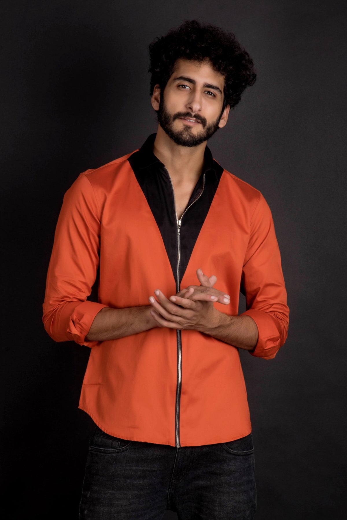 Tangerine Zipper Style Shirt